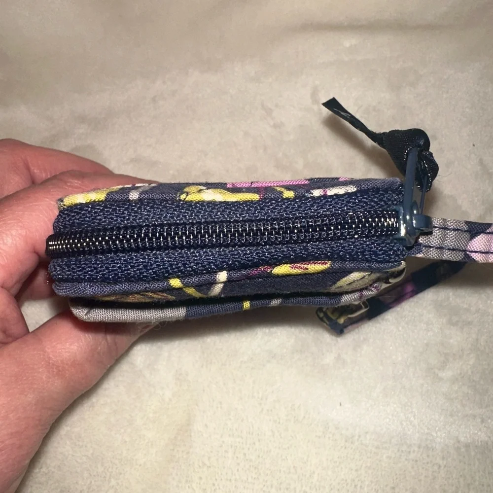 Vera Bradley Compact Wristlet Wallet Plumb Petals Nightingale Patterns - Picture 6 of 10